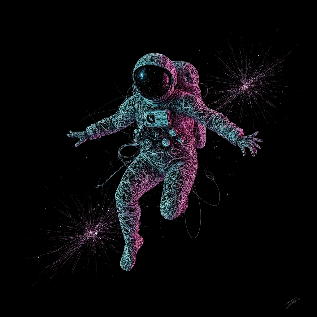 Wireframe style AI art