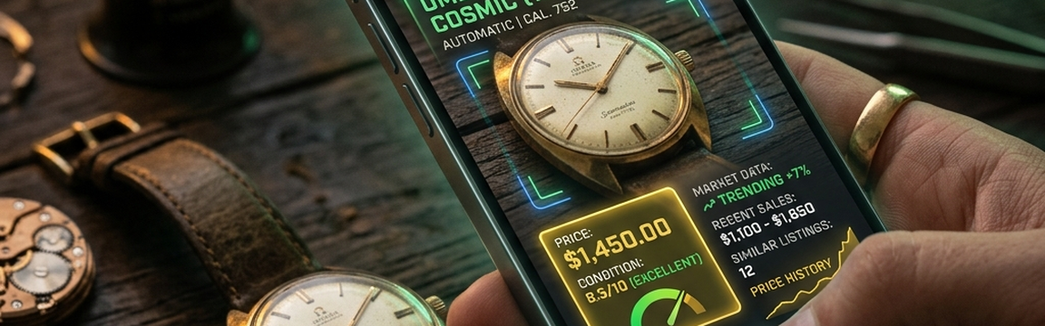 Trash or Treasure — phone scanning a vintage watch
